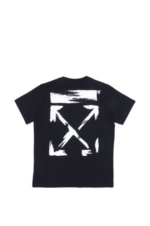 t-shirt in cotone nero OFF WHITE KIDS | OBAA002S26JER006001